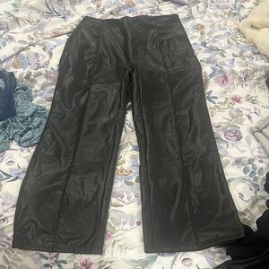 HALARA Sleek Black Faux Leather Pants